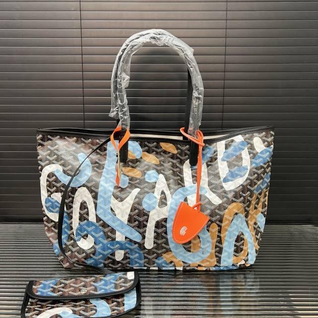 Goyard Goya Graffiti Saint Louis Y-Shaped Monogram Full Print Leather Handle Can