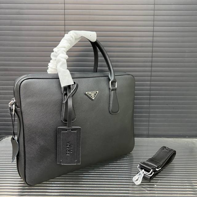 Prada Prada Cowhide Men's Bag Briefcase Handbag Computer Bag With Exquisite Inla