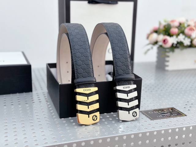 Full Set Packaging Gucci Inch 5 Material: Double-Sided Plain Cowhide, Black With