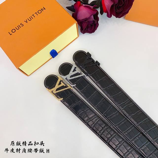 Original Quality Punching Brand: Louis L Men's Color: Black Buckle: Gold, Silver