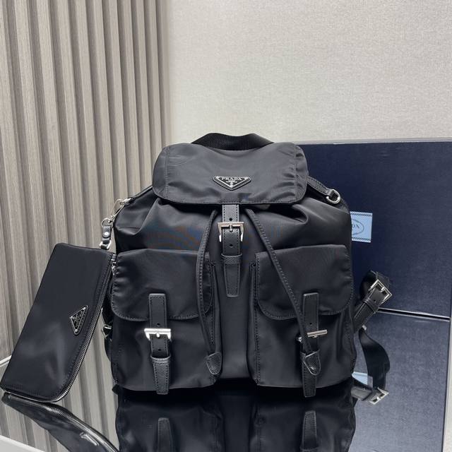 Top Original New Backpack 1Bz811 New Color This Nylon Backpack Is Trimmed With E