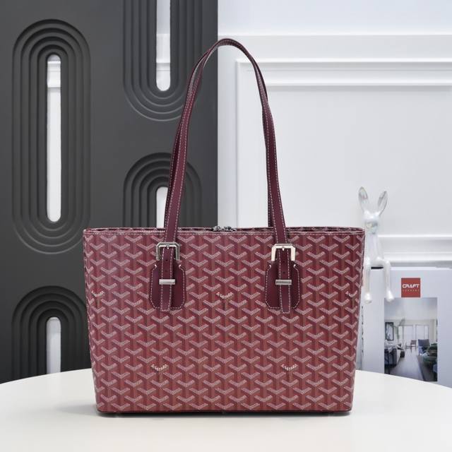 Factory P Direct Sale Wine Red Goyard New Vintage Bag, Shopping Bag, Upright Ver