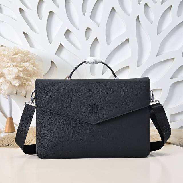 Hermes-Herm S Latest Men's Handbag Briefcase Made Of Top Calfskin Noble Hardware