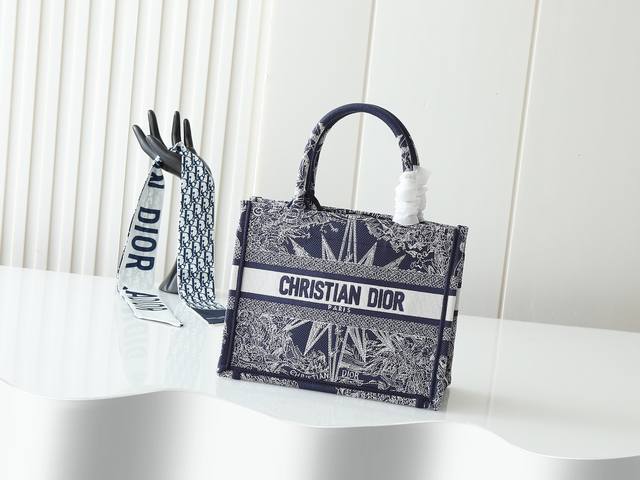 Exclusive Real Shot Small Original Dior Book Tote Tote Dark Blue D Small 26Cm Th