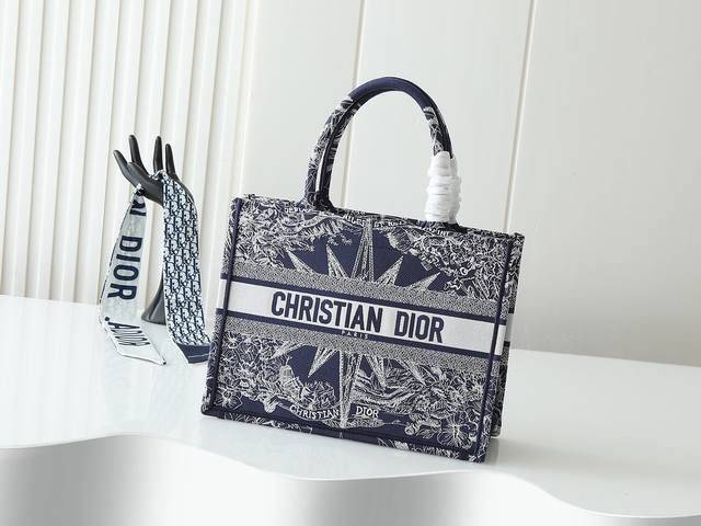 Exclusive Real Shot Original Dior Book Tote Dark Blue D Medium 36Cm This Book To