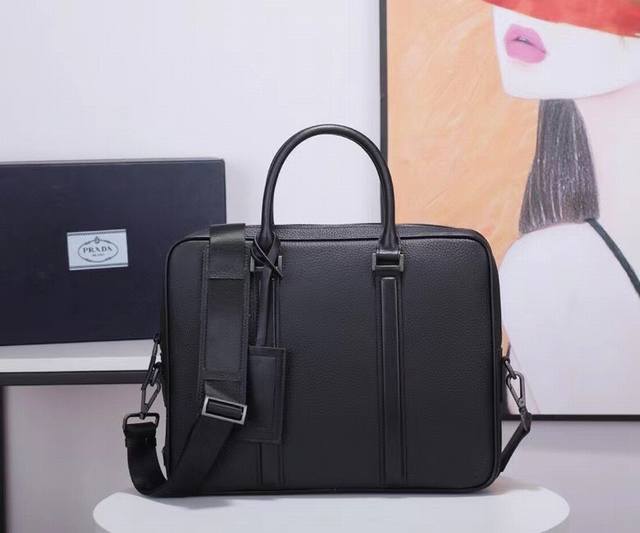 Upgraded Version Of The Latest Prada Men's Briefcase Made Of Top-Grade Original