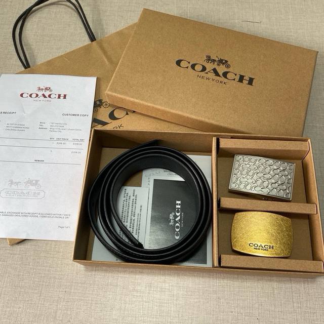 Double Buckle Gift Box Set With Gift Box Coach Gift Box Set Belt Hot Sale 3.5Cm