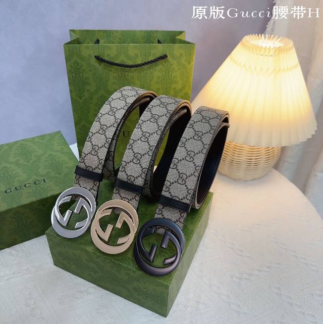 Original Quality Punching Brand: Gucci G Men's Color: Brown Buckle: Gold, Silver