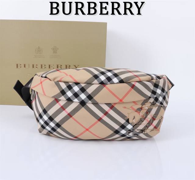 The Latest Waist Bag From B, Decorated With The Exclusive Bur Check. The Lining