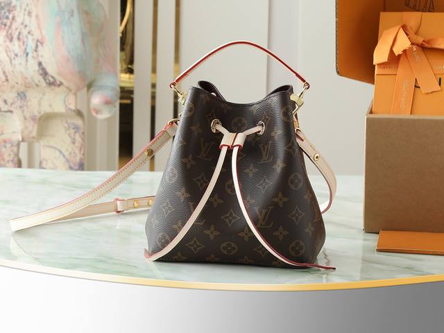 Top Original Single House Real Shot M46581 Old Flower Mini Bucket Bag Series N O