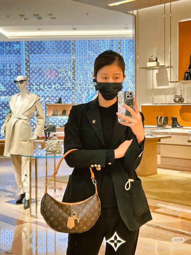 Upgraded Original M12939 New Loop Hobo Handbag Monogram Coated Canvas And Monogr