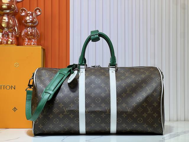 M41416 The Keepall Bandouli Re 50 Travel Bag Is Crafted In Monogram Macassar Can