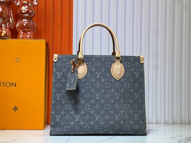 M13081 M45039 M46781 Grey Denim, Pink Denim, Blue Denim Onthego Medium Handbag T