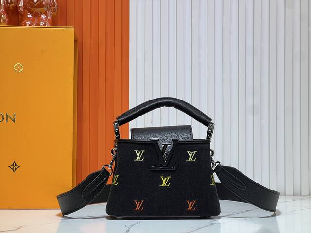 Exclusive Real Shot M59939 M94519 Denim Black Denim Capucines Handbag This Capuc