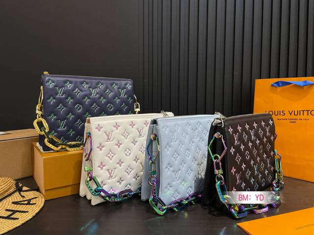 With Folding Gift Box Lv's New Coussin Accordion Handbag, Shoulder And Crossbody