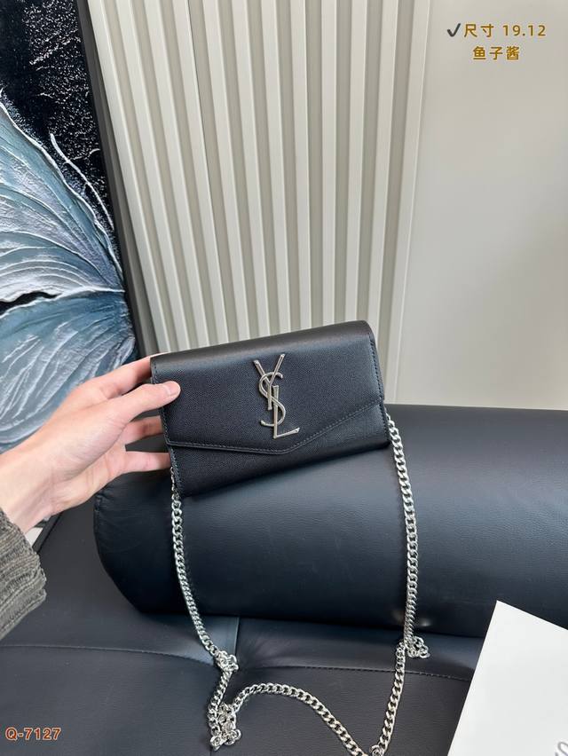 With Folding Box Yves Saint Laurent Caviar Envelope Bag Looks Very Good! Wear-Re