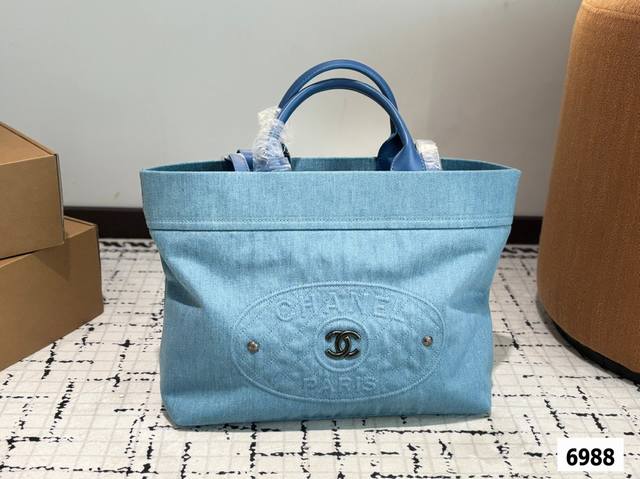 Chanel Denim Trash Bag Classic Denim With Old-Fashioned Style, Looks Very Textur