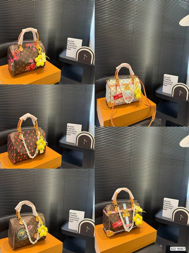 With Folding Box Lv Painted Pillow Bag Spring And Summer Show Series, This Lv Mo