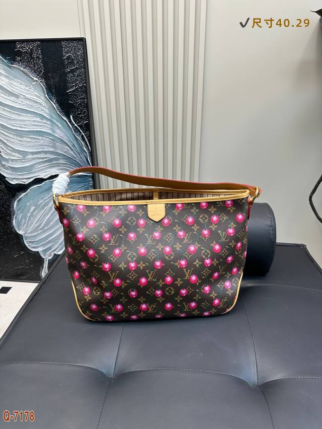 Lv Takashi Murakami's Limited Edition Cherry Tote Bag. The Cherries Are Red And