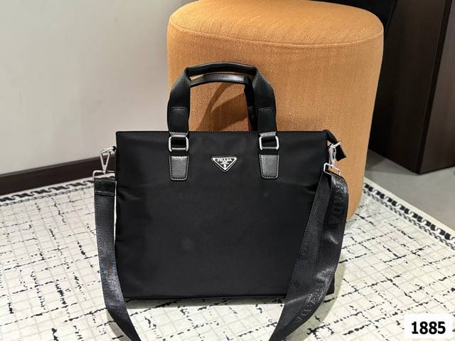 Prada Parachute Briefcase Nylon Material Durable And Wear-Resistant Design Simpl