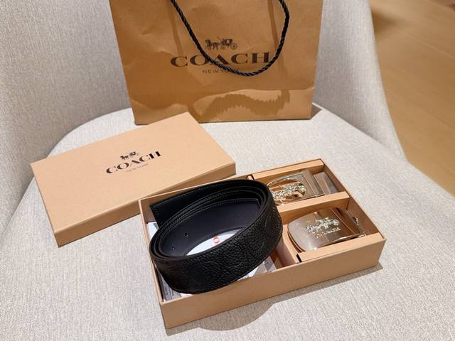 Coach Genuine Leather Belt With Double Straps For Free Matching Value Combinatio