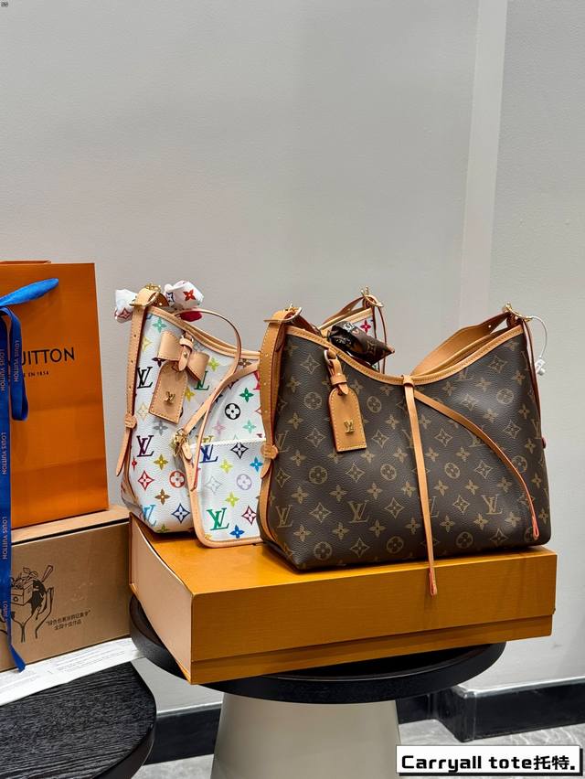Gift Box Packaging Lv Carryall Tote Bag Tote Shopping Bag Classic Old Flower Ser
