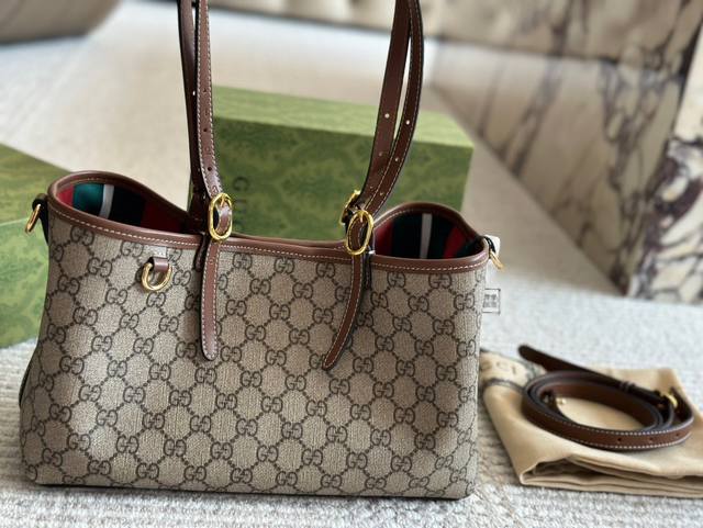 Upgraded Version With Box Size: 28*18Cm Gg Ophidia Small Shopping Bag 24Ss New P