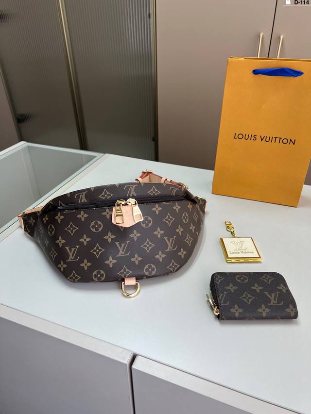 With Card Holder And Small Mirror Lv Louis Vuitton Waist Bag Chest Bag Classic F