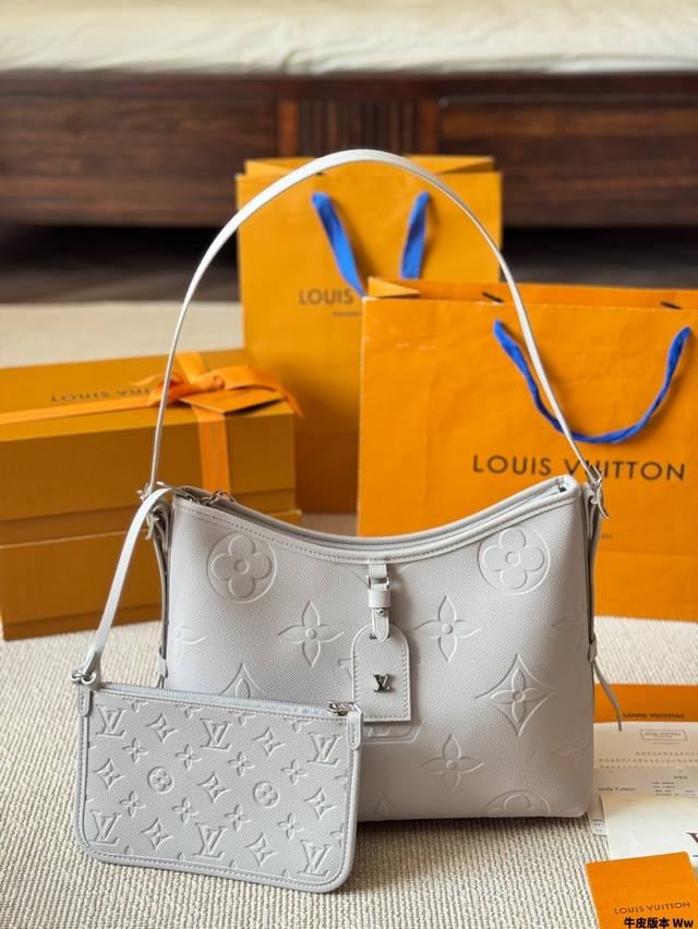 Cowhide Version Size: 29*22Cm Small Lv Elephant Gray Carryall Equipped With Moth