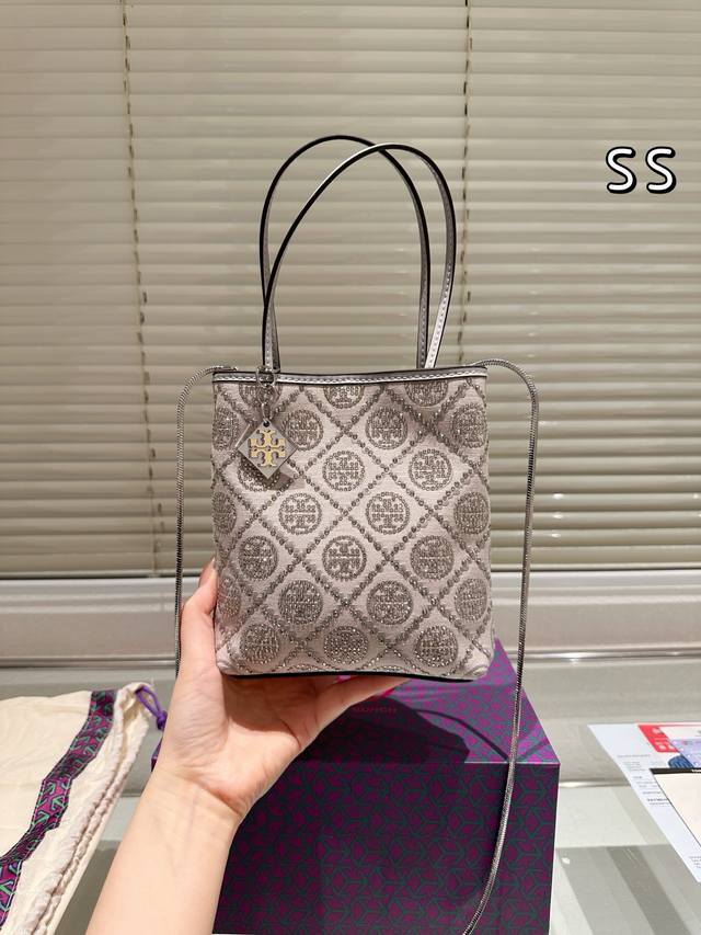 With Gift Box Tory Burch Tb Rhinestone Tote Bag Winter Limited Edition Uses Prin