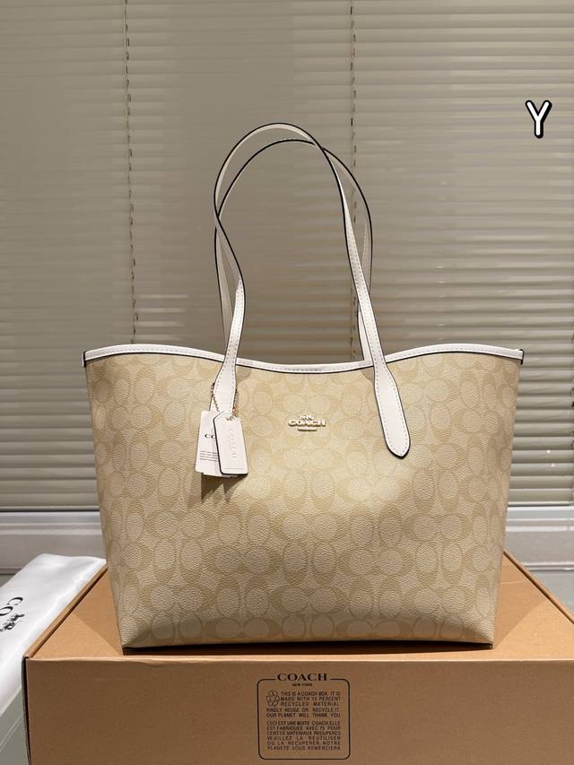 With Gift Box Coach & City Tote Classic Tote Bag Hand-Held One-Shoulder Coach Ne
