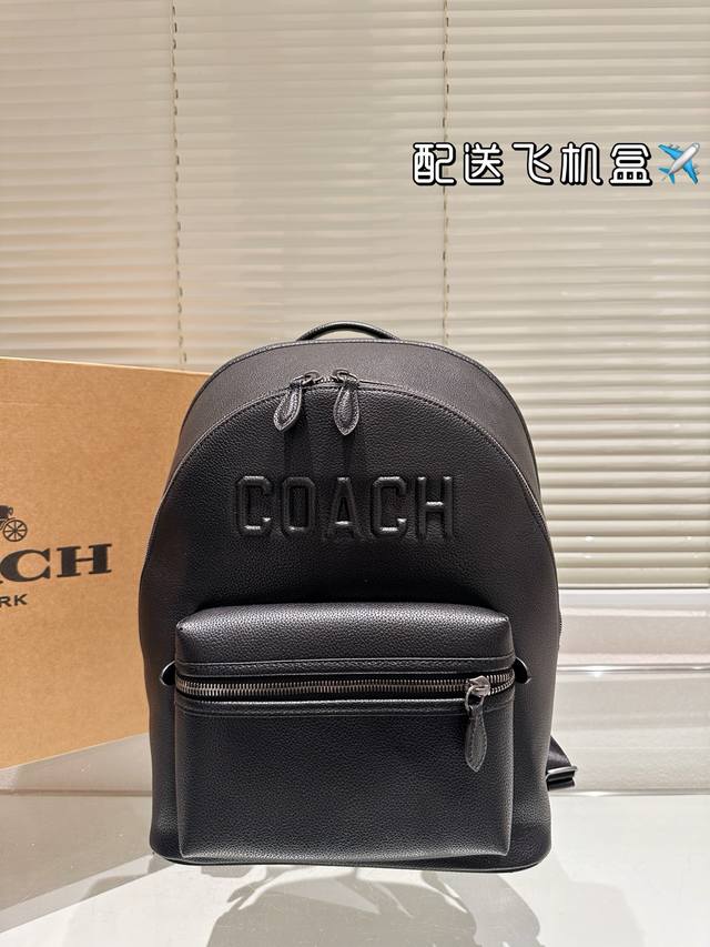 Coach West 35 Black Backpack Full Leather Large Backpack For Men And Women All B