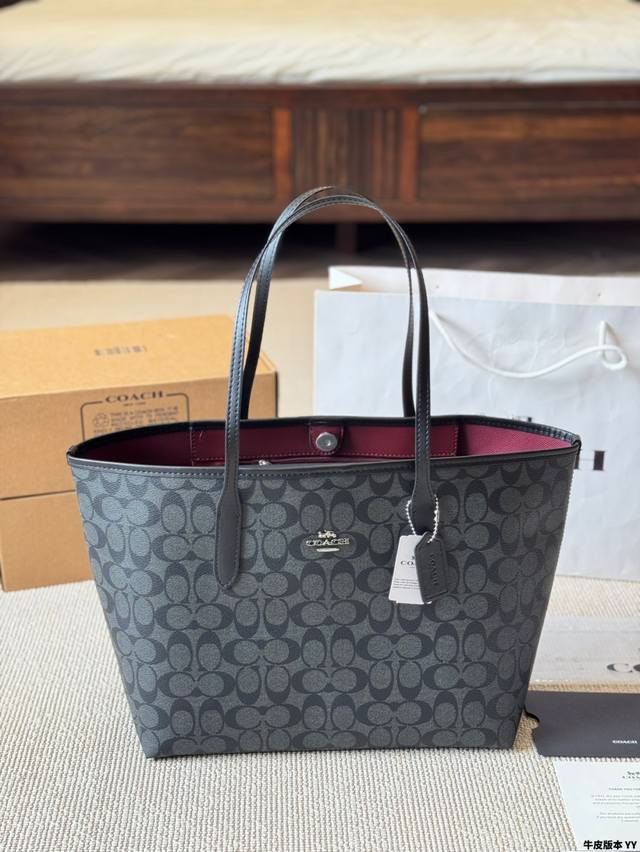 Cowhide Version Coach & City Tote Classic Tote Bag Hand-Held One-Shoulder Coach