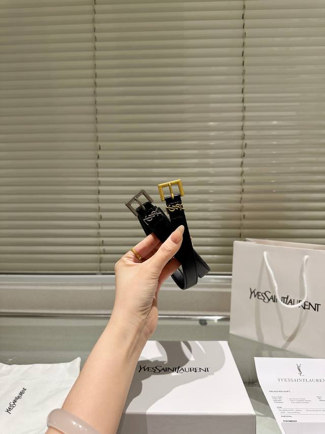 High Version! Belt Ysl Leather Belt ~ The Most Popular Version Among The Popular