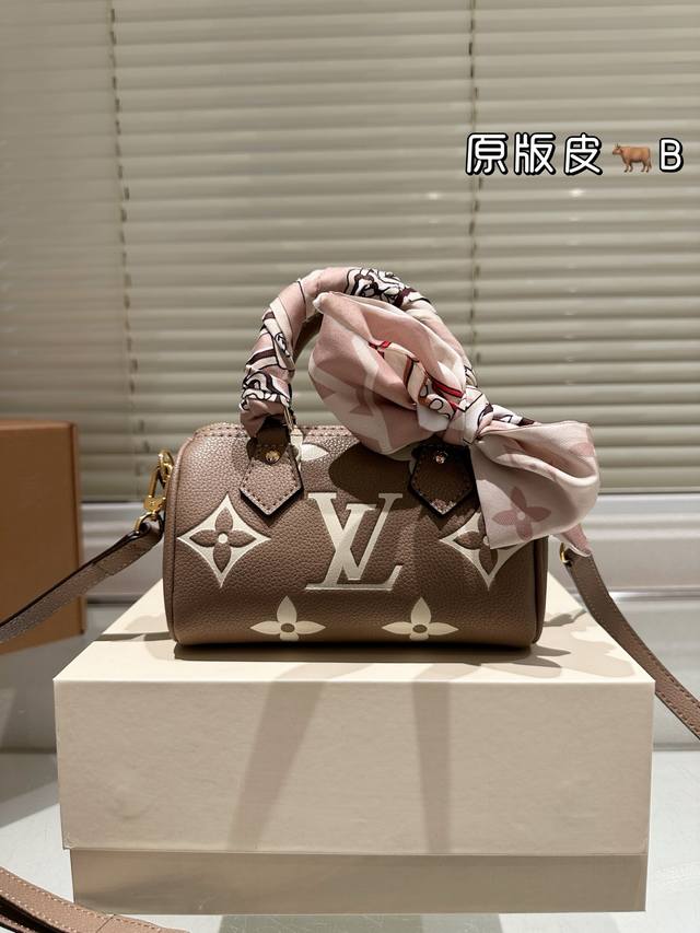 Top Original All-Steel Hardware With Silk Scarf Lv Nano Speedy 16 Pillow Bag Lv