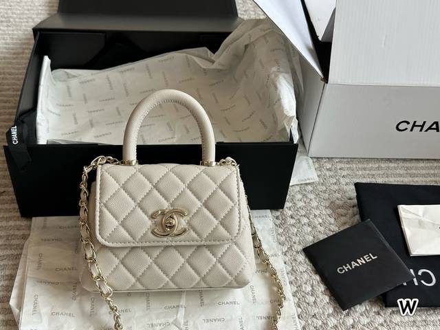 With Box Size: 12*15Cm Mini Size And Exquisite! Chanel Coco Handle Handbag Beaut