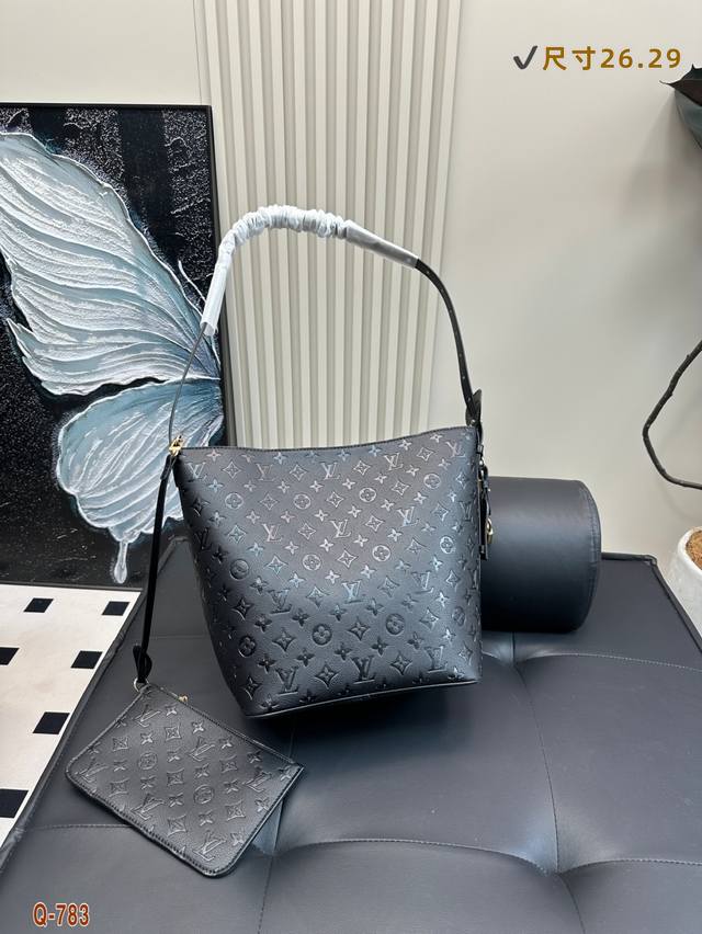With Gift Box 2025 New Lv All In Black Large Bag. You Really Have To Try It In T