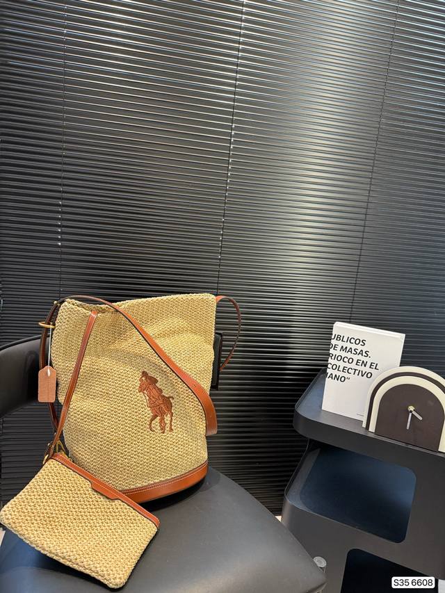 Polo Ralph Lauren Woven Raffia 25Th New Bag
