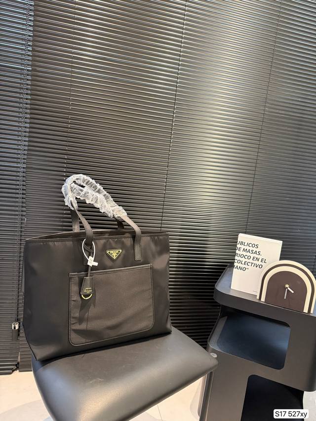 With Box Prada Shopping Bag Prada Tote Bag 24 New Triangle Label Simple Style Ge