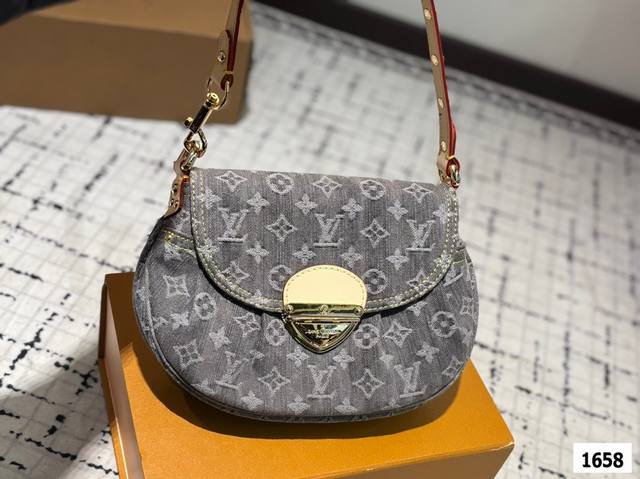 With Airplane Box Folding Box Lv Sunset Denim Ingot Underarm Bag With Extension