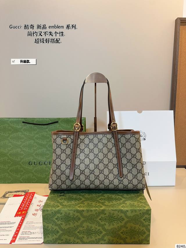 With Gift Box Gucci Em Blem Tote Bag Versatile Classic Close Your Eyes Retro Hig