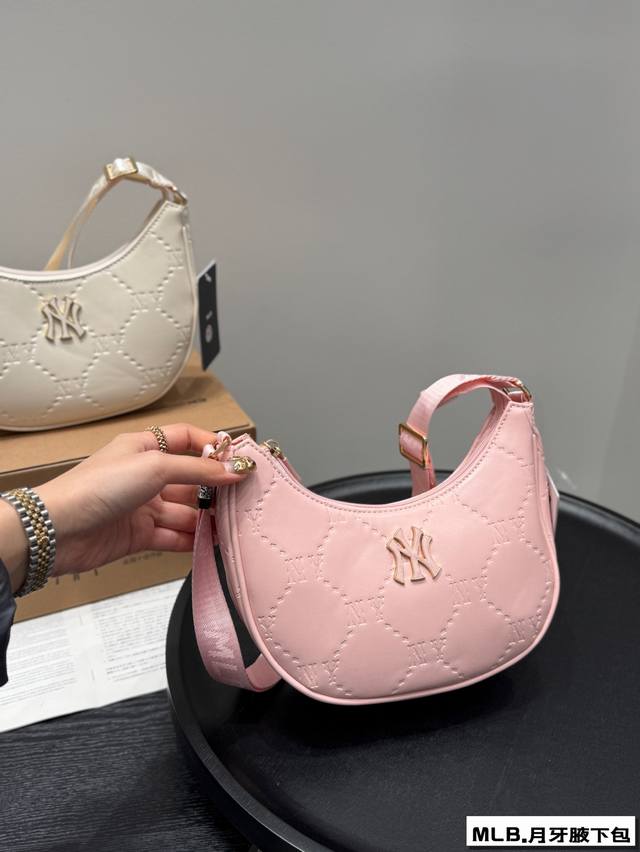 With Airplane Box Mlb Underarm Bag Crescent Bag Embossed Style This Is A Perfect