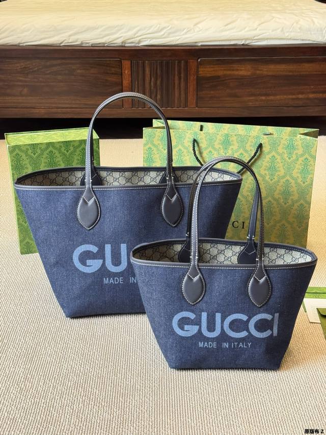 Gucci Denim Tote Bag One Bag, Two Styles. The Gucci Totissima Series Tote Bag In