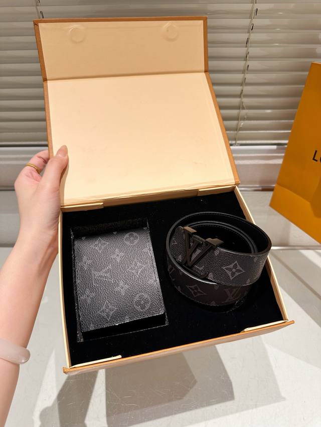 Original Wallet Belt With Gift Box High Version! Lv Leather Belt ~ Popular Unise