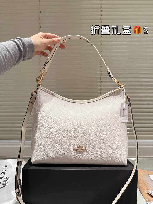 Folding Gift Box Cowhide Coach Laurel Hobo Bag Pure Original Super Large Capacit