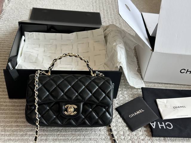 With Box Size: 20*12Cm Chanel 23K Leather Chain Handle Cf Upgrades The Classic~