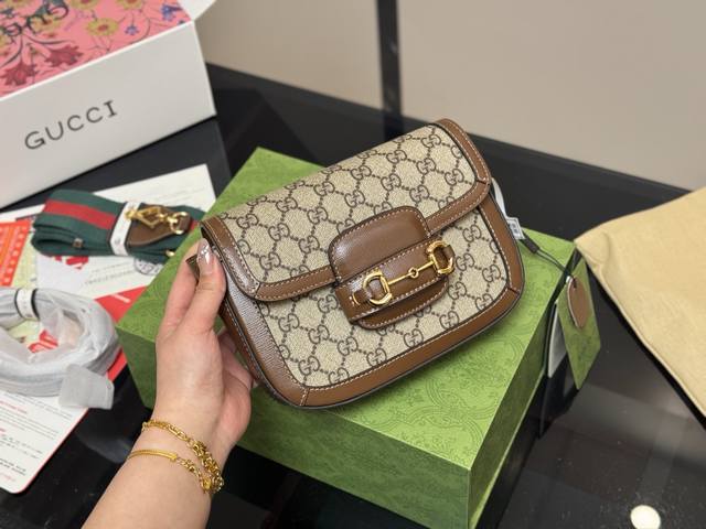 With Folding Box Airplane Box Size: 20*15Cm Gucci Retro Saddle Bag 1955 Really G