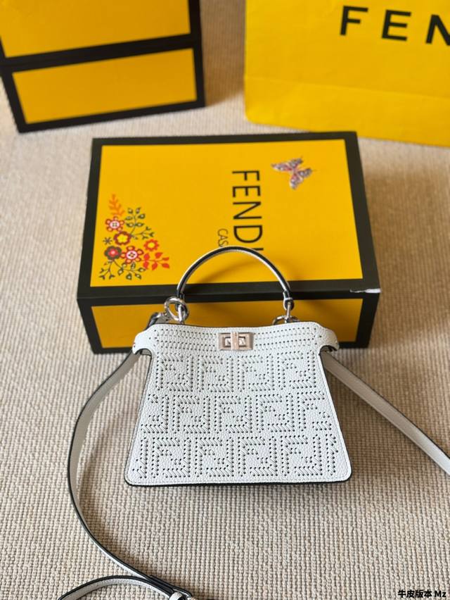 Cowhide Version Fendi Peekaboo #Fendi Selects White Cuoio Romano Leather, Calfsk