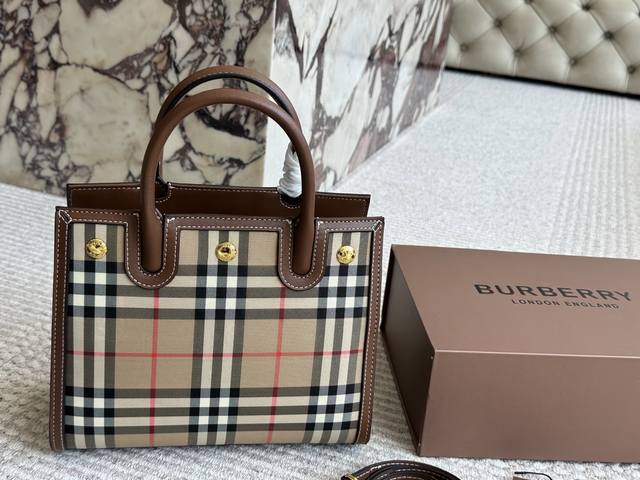 With Box Size: 27*20Cm Small Bur Title Taylor Handbag Very Chic! With A Vintage