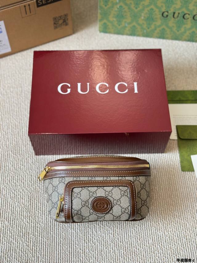 Cowhide Version Original Gucci Chest Bag Waist Bag This Year's Hottest Print Is